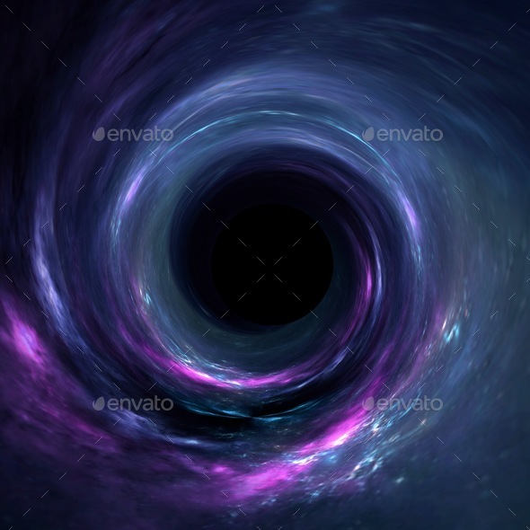 Event Horizon, Singularity, Gargantuan, Hawking Radiation, String Theory, Super Gravity - Stock Photo - Images
