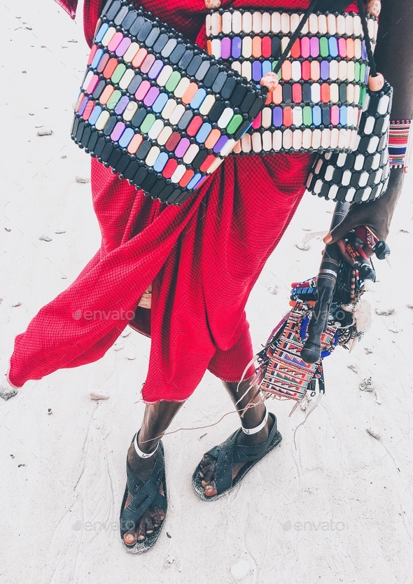 Focus of MasaïMara shoes in Kenya Stock Photo by nathalietisserand