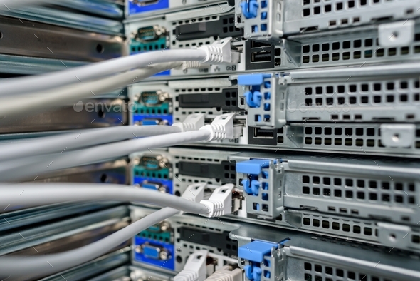 Working hardware in data center - Stock Photo - Images