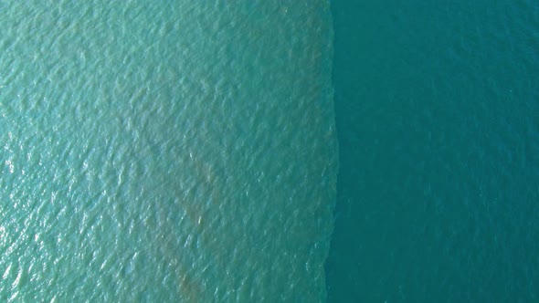 4K aerial drone view of beautiful sea waves, Flight over sea. alt