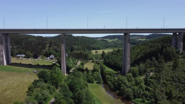 Ourtalbrücke in Belgium in the province of Liège, aerial alt