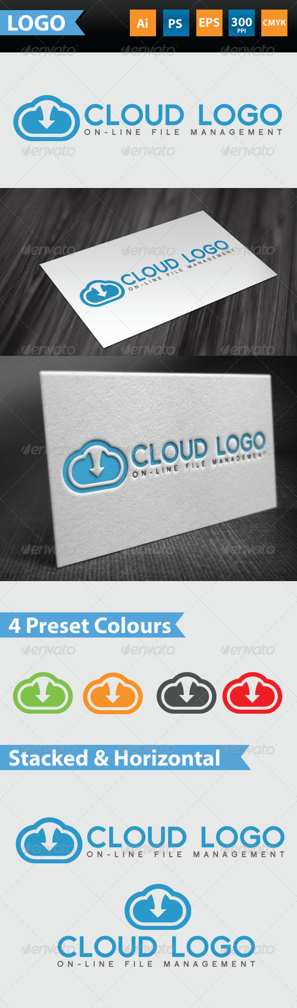 Cloud logo, on-line file management - Symbols Logo Templates