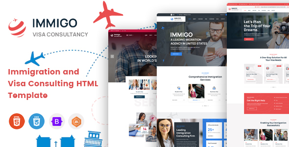 Immigo - immigration and Visa Consulting HTML Template