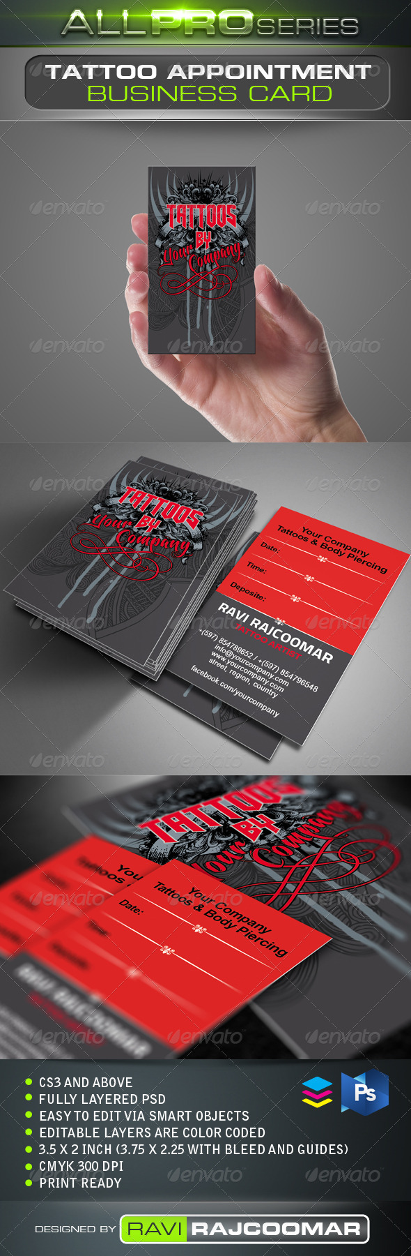 Tattoo Business Card - Industry Specific Business Cards