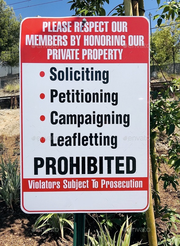 Private property sign stating laws Stock Photo by TonyTheTigersSon