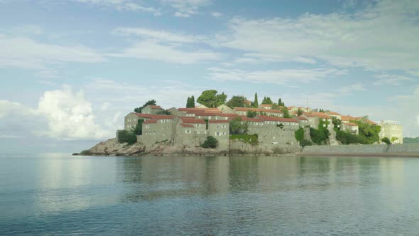 Sveti Stefan Is a Tourist Town By the Sea. Montenegro. Day alt