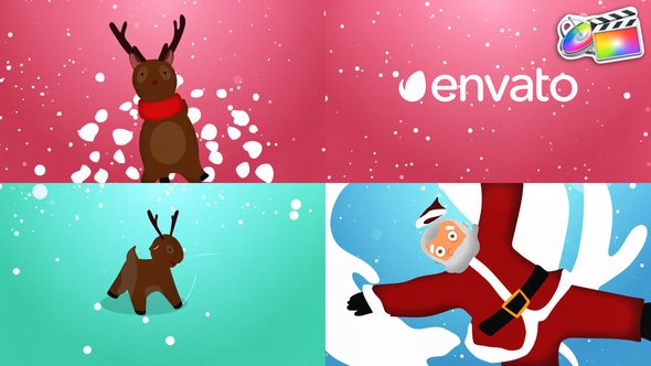Christmas Santa and Deers Logo Pack for FCPX