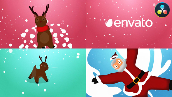 Christmas Santa and Deers Logo Pack for DaVinci Resolve