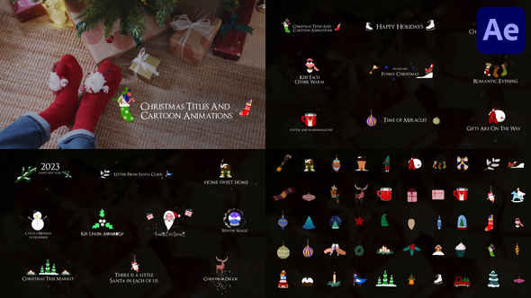 Christmas Titles And Cartoon Animations for After Effects