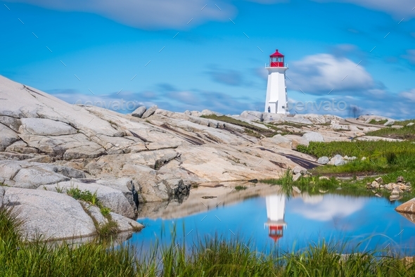 Peggy’s cove lighthouse Halifax  - Stock Photo - Images