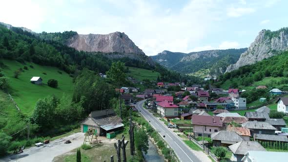 Beautiful Town Between Mountains