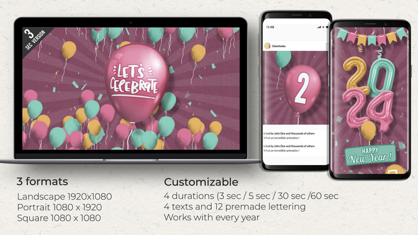 Balloons Countdown for New Year Elements template preview