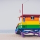 Pride rainbow lifeguard station in Venice Beach - PhotoDune Item for Sale