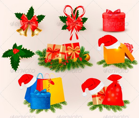 Big Set of Christmas Icons and Objects - Christmas Seasons/Holidays