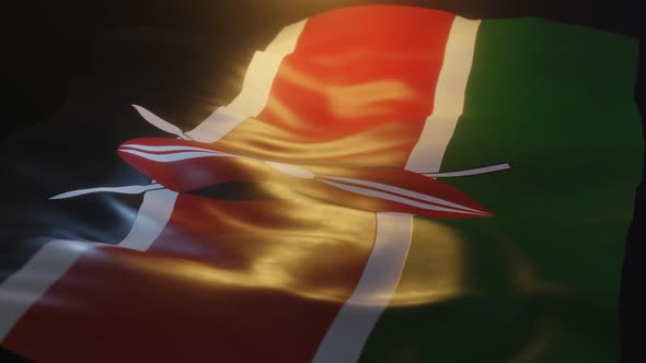 Kenya Flag Low Angle View