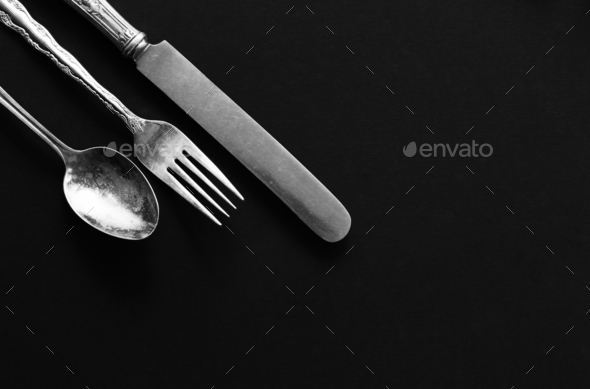 Vintage silverware background Stock Photo by MPPLLC45 | PhotoDune