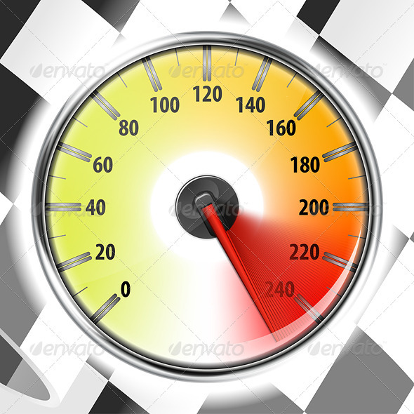 Speedometer with Flag