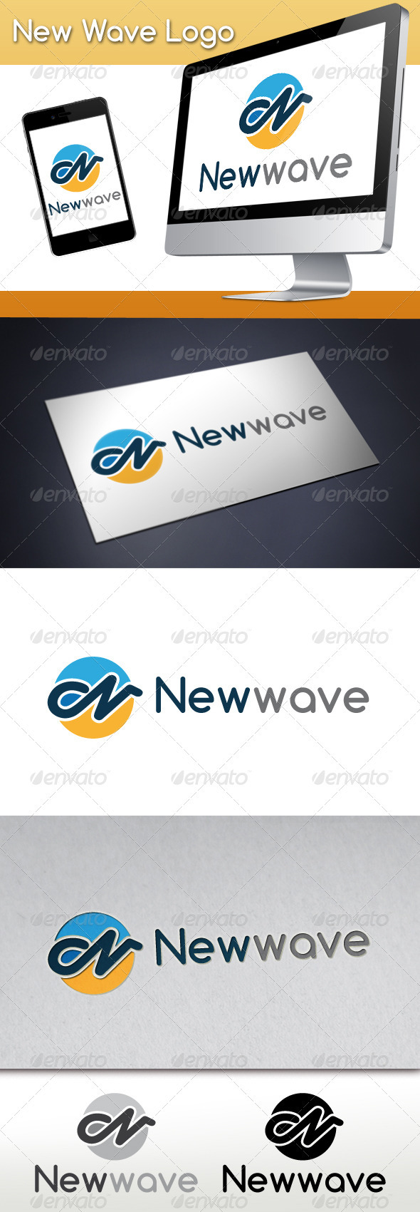 New Wave Logo - Letters Logo Templates