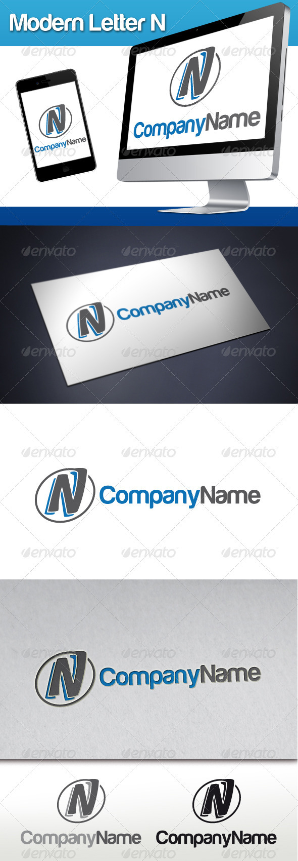 Modern Letter N Logo - Letters Logo Templates