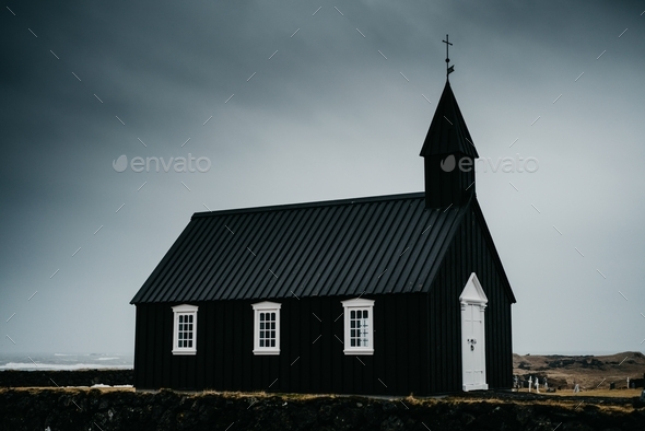 Moody black church Iceland gloomy creepy scary epic travel adventure ...