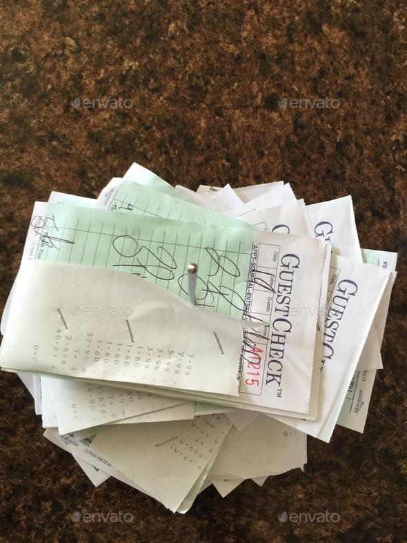 Restaurant sales receipts