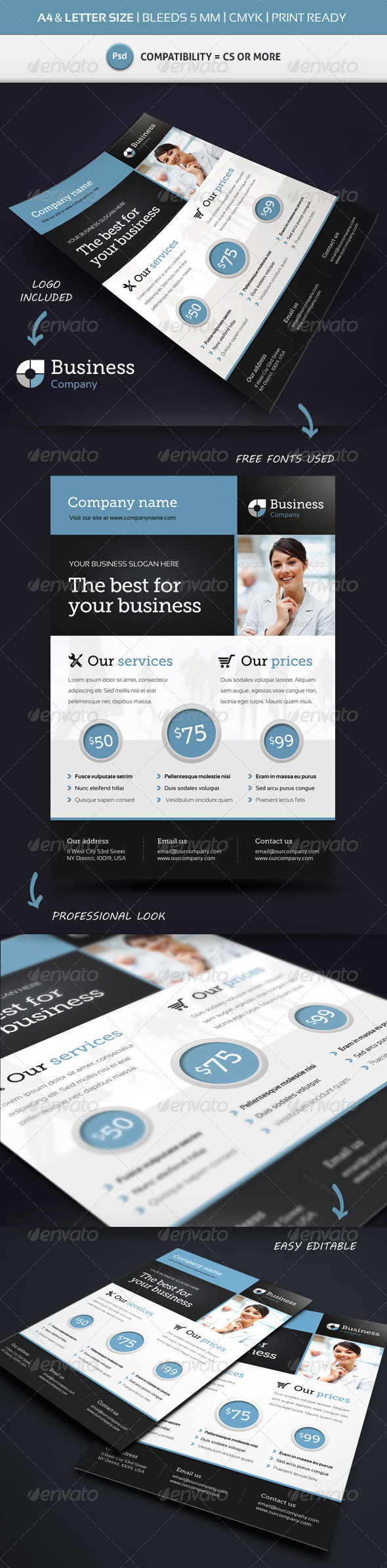 Corporate Commerce Flyer Template A4 & Letter - Corporate Flyers