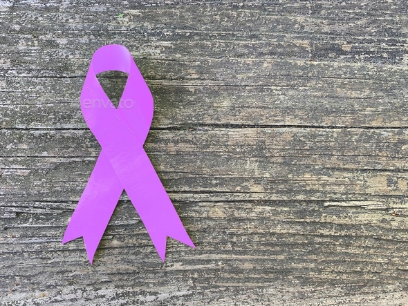 The orchid ribbon is a lighter shade of purple that’s used to represent testicular cancer.