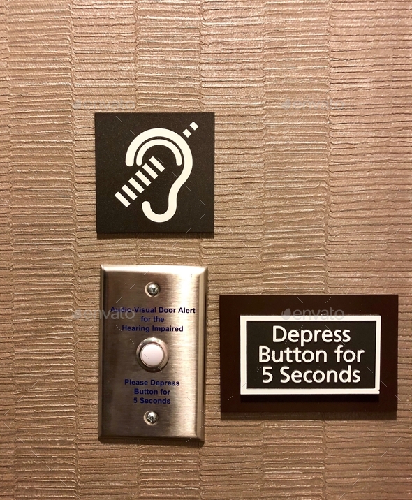 Audio-Visual Door Alert for the hearing impaired at hotel’s rooms to alert therm of many happenings