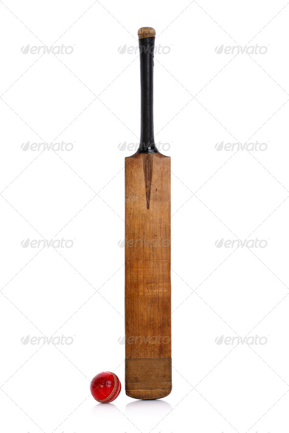 Cricket bat and ball - Stock Photo - Images