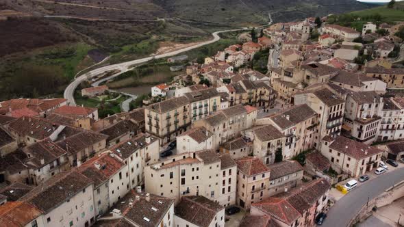 Aerial View of Sepulveda an Old Medieval Town in Segovia Province Spain alt