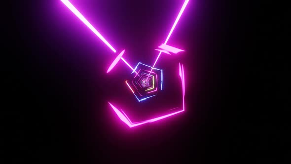 Futuristic neon technology abstract seamless VJ background.