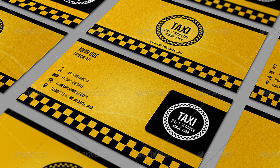 Taxi Business Card, Print Templates | GraphicRiver