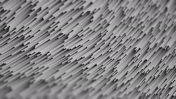 Abstract Deformed Greyscale Spline Flow - Background Animation Loop