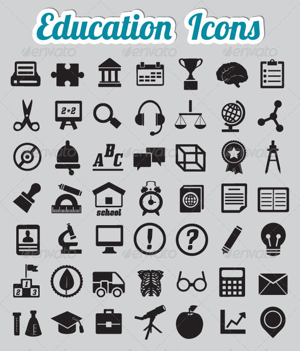 Set of 50 Education Icons - Miscellaneous Icons