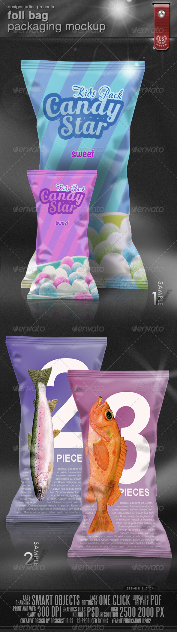 Foil Bag Packaging Mock-Up - Food and Drink Packaging