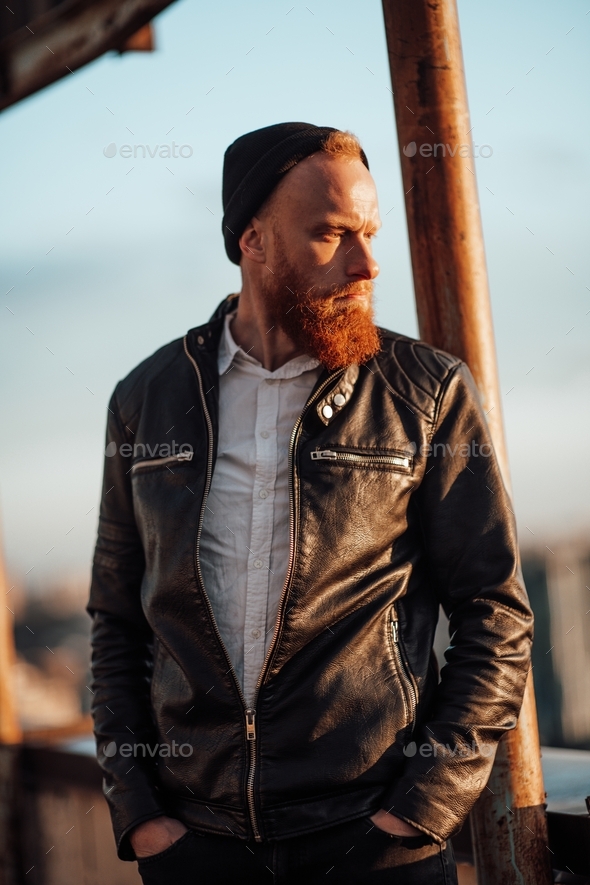bearded redhead guy on the roof’