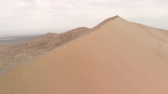 Aerial of Sand Dunes in Altyn Emel National Park in Kazakhstan alt