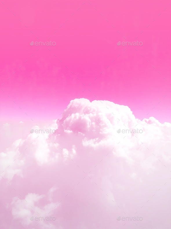 Heaven pink clouds and pink sky paradise