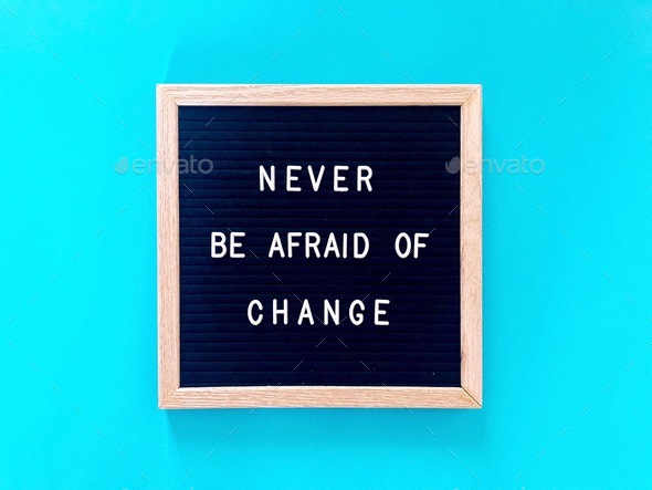 Great quote: Never be afraid of change