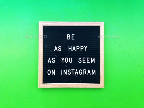 Be as happy as you seem on Instagram - Stock Photo - Images