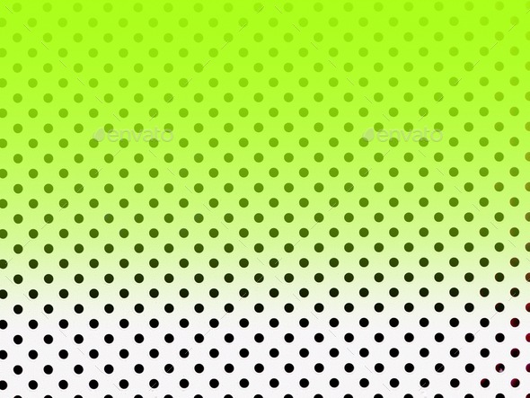 Lime green white and black polka dot background