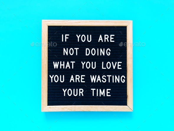 If you are not doing what you love, you are wasting your time