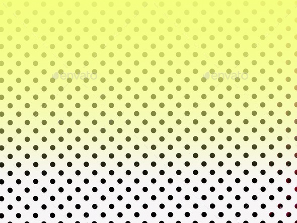 Lemony yellow white and black polka dot background