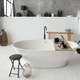 Self standing bath on the bright white modern scandi interior with decor - PhotoDune Item for Sale