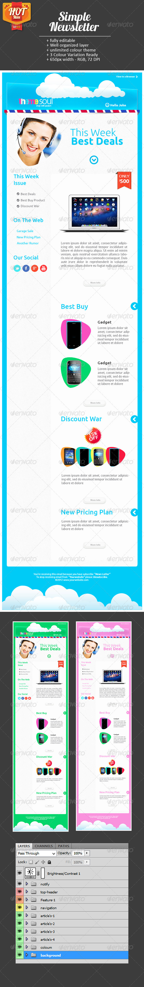 Simple E-Newsletter - E-newsletters Web Elements