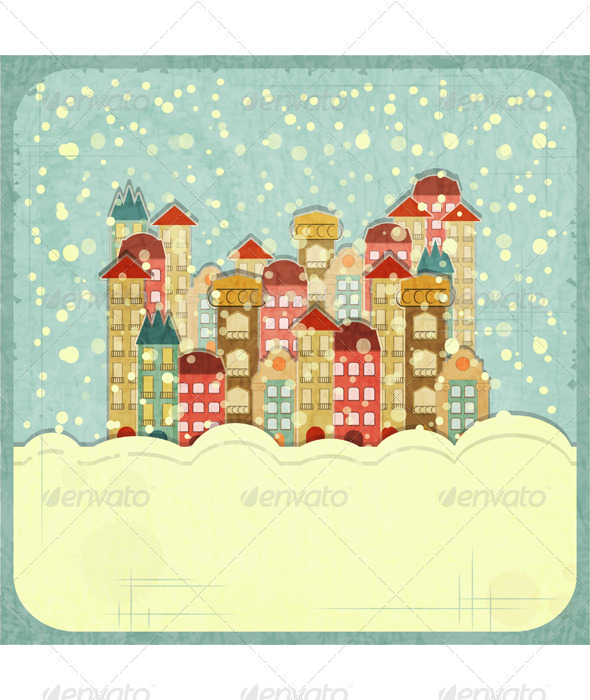 Small Town and Snow - Christmas Seasons/Holidays