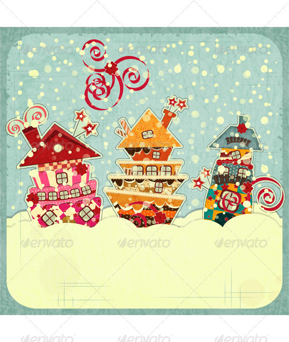 Christmas Houses and Snow - Christmas Seasons/Holidays