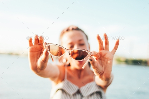 Close Up Portrait Happy Carefree Young Woman With African Braids In ...