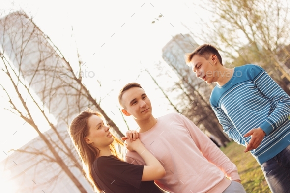 group of teenagers on street