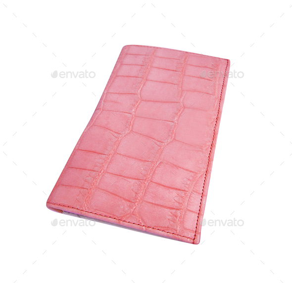 Pink clutch bag isolated on white
